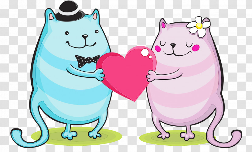 Cartoon Pink Animal Figure Love Transparent PNG