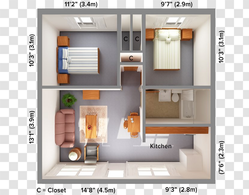 Floor Plan Aggie Village Family Apartments House Studio Apartment - Loft Transparent PNG