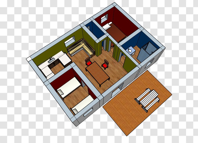 Room Landes Mobile Home Bed Kitchen - Floor Plan - Cottage Transparent PNG