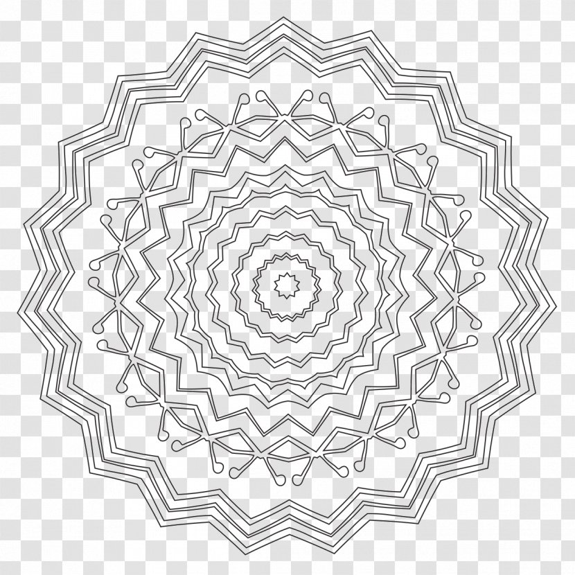 Coloring Book Mandala Image Black And White Royalty-free - Royalty Payment - Intricate Designs Transparent PNG