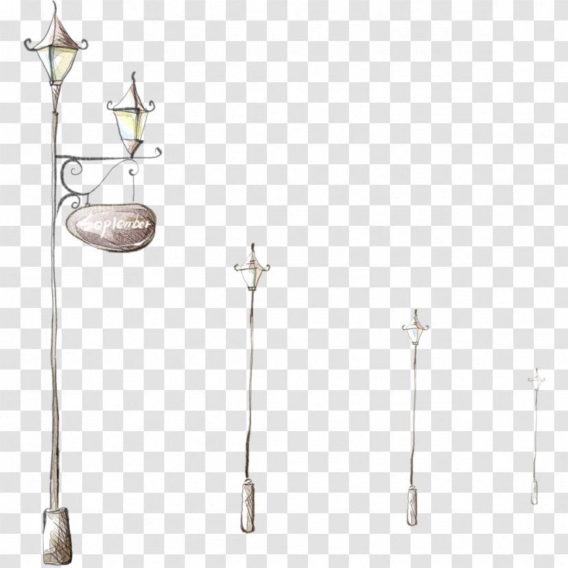 Street Light Lamp - Small Hand-painted Lights Transparent PNG