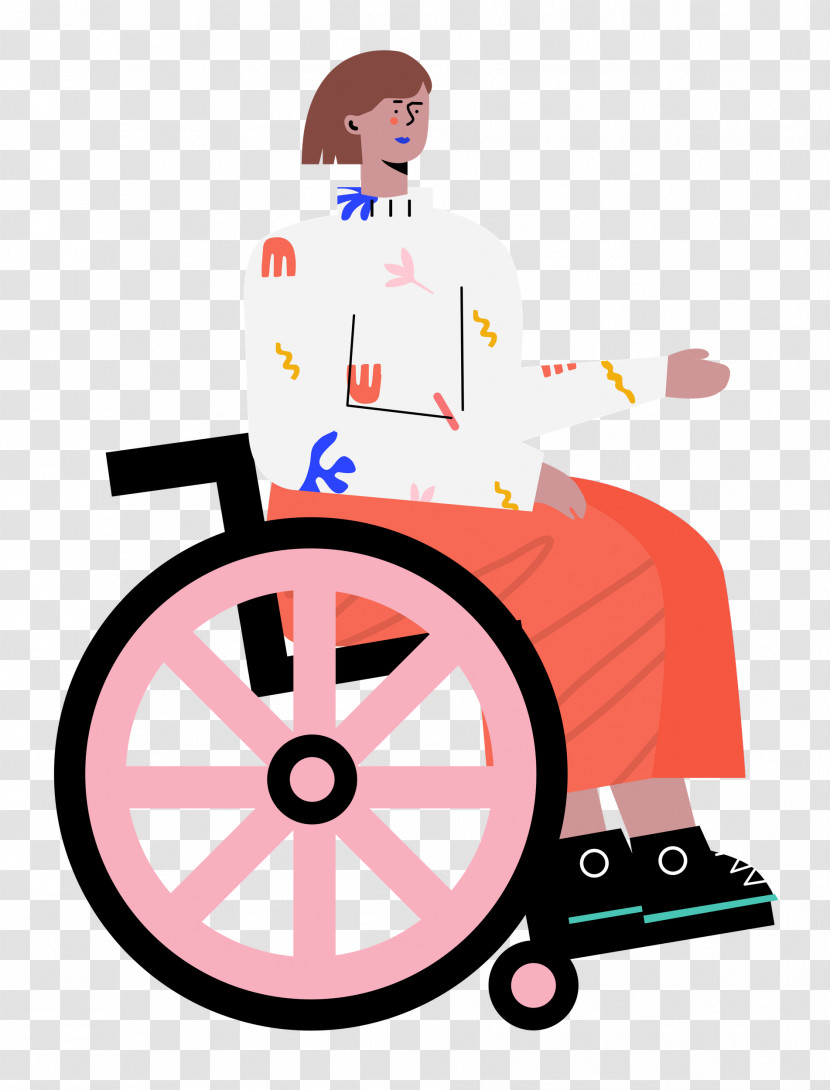 Sitting On Wheelchair Woman Lady Transparent PNG