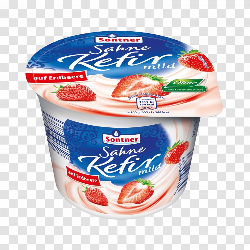 Crème Fraîche Kefir Cream Yoghurt Food - Cheese - Strawberry Transparent PNG