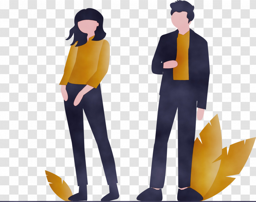 Yellow Standing Workwear Uniform Costume Transparent PNG