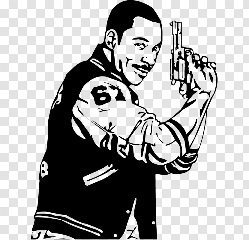 Beverly Hills Cop Axel Foley 1980s T-shirt - Silhouette - Eddie Murphy Transparent PNG