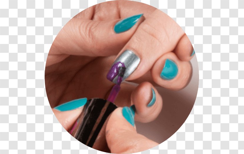 Nail Polish Manicure Turquoise - Half Moon Transparent PNG