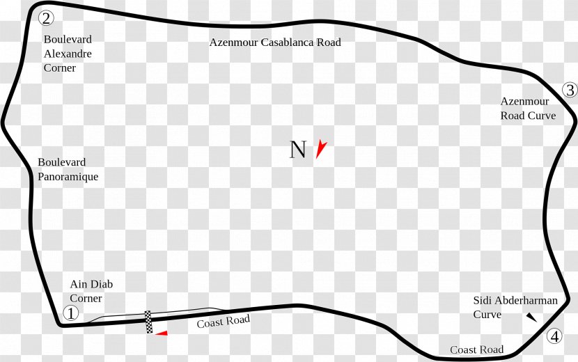 Ain Diab 1958 Moroccan Grand Prix Ain-Diab Circuit Formula One Season Race Track - Casablanca - Stirling Moss Transparent PNG