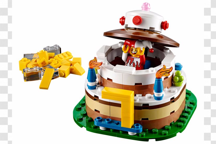 LEGO 40153 Birthday Table Decoration Toy Cake Lego Minifigures - Bricklink Transparent PNG
