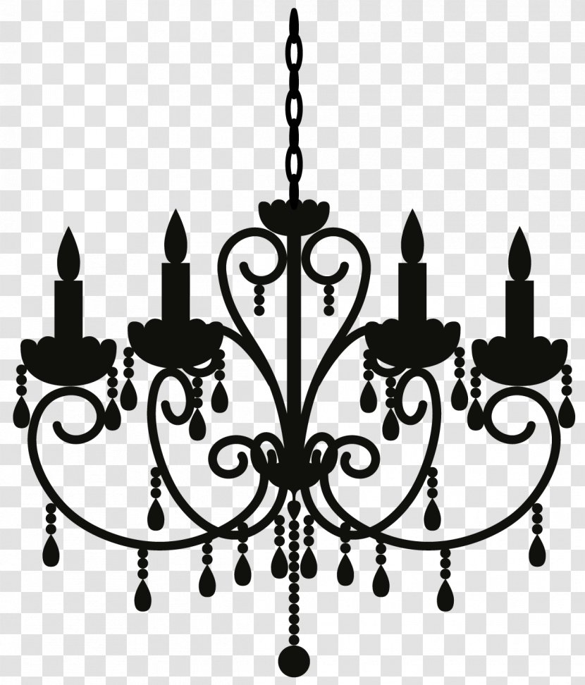 Vector Graphics Clip Art Chandelier Royalty-free Image - Black And White - Silhouette Transparent PNG