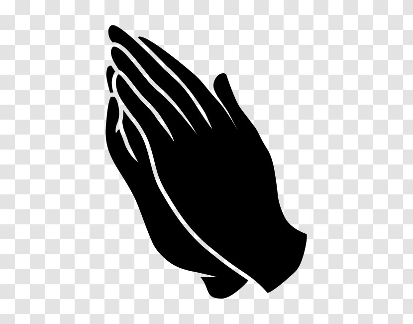 Praying Hands Christian Prayer Religion Christianity - Black And White Transparent PNG