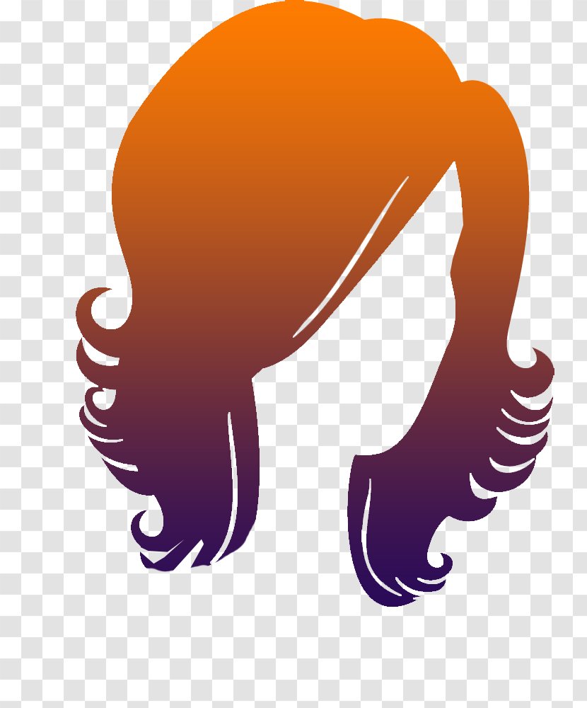 Euclidean Vector Hairstyle Illustration - Long Hair - Color Gradient Lady Style Transparent PNG