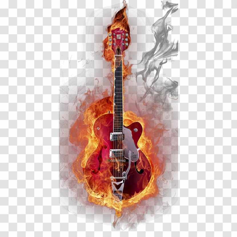 Guitar Feux Musical Instruments - Frame - Creative Visual Flame Free Downloads Transparent PNG