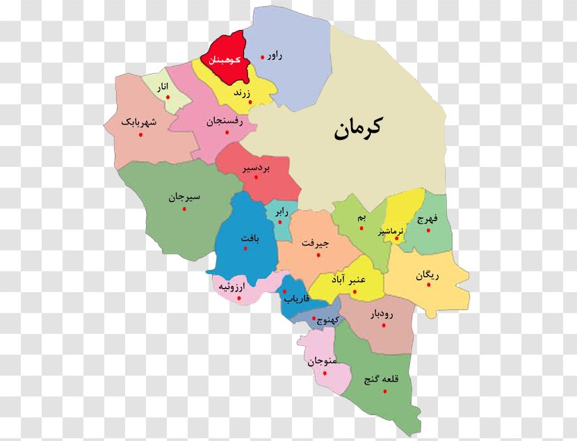 Arg E Bam Baft County Anar, Iran Province Counties Of - City Map Transparent PNG