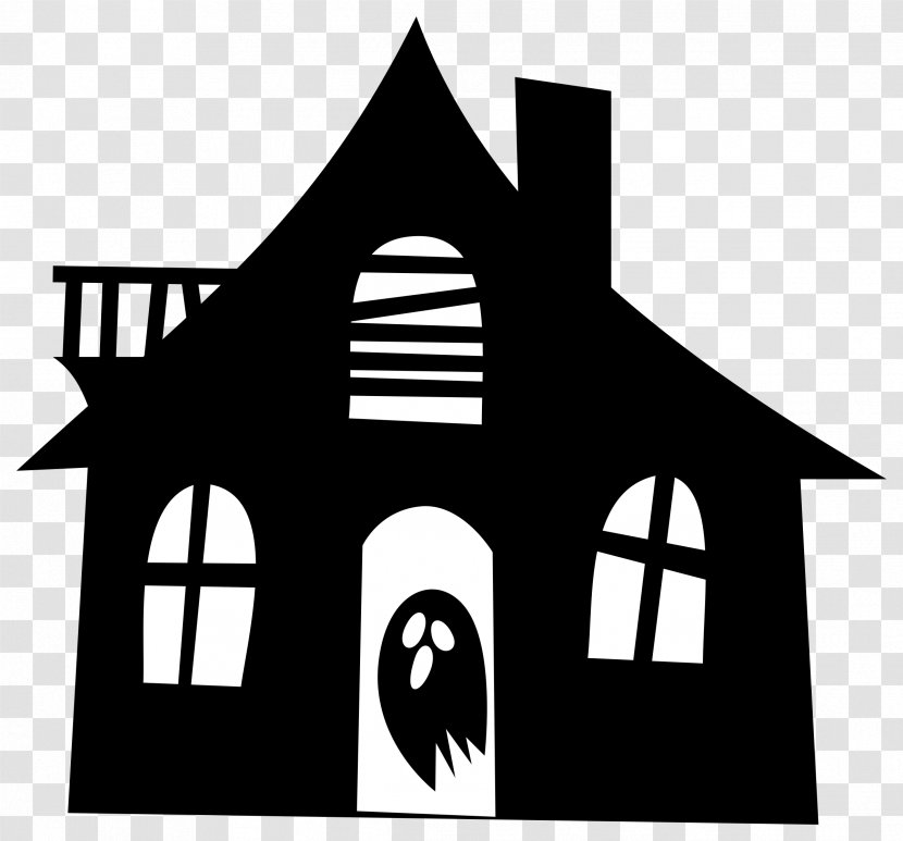 Haunted House Silhouette Drawing Clip Art - Facade - Scary Transparent PNG
