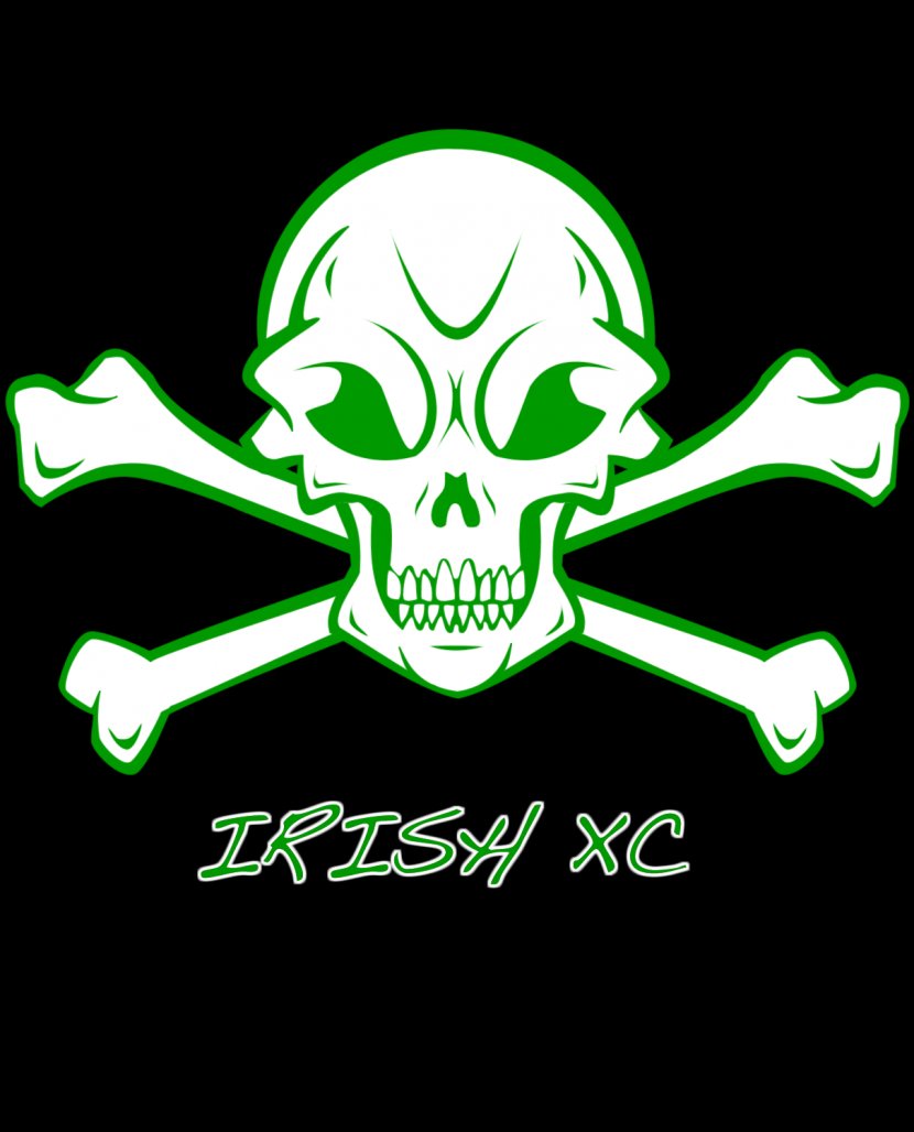 Skull & Bones Red And Crossbones Clip Art - Green - Irish Transparent PNG