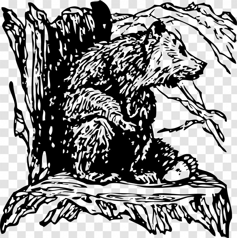 Tree Stump Clip Art - Plant - Bear Drawing Transparent PNG