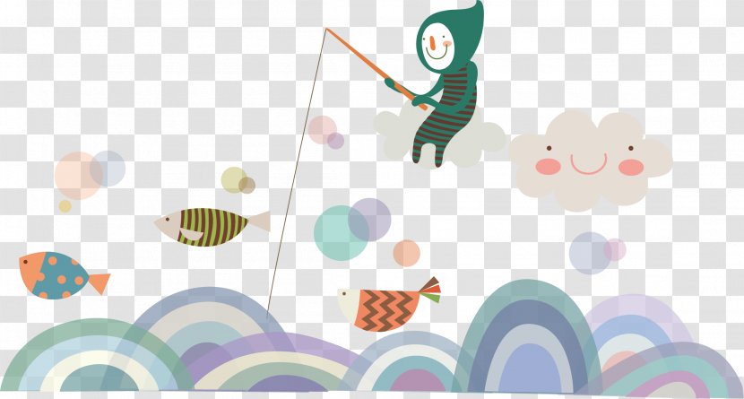 Angling Cartoon Child Illustration - Text - Fishing Country Painting Transparent PNG