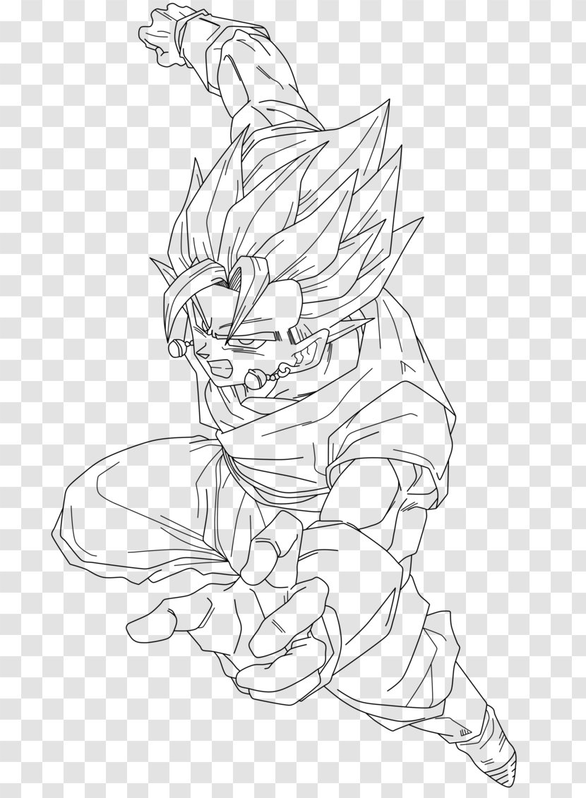 Goku Vegeta Gohan Trunks Majin Buu - Inker - Lineart Transparent PNG