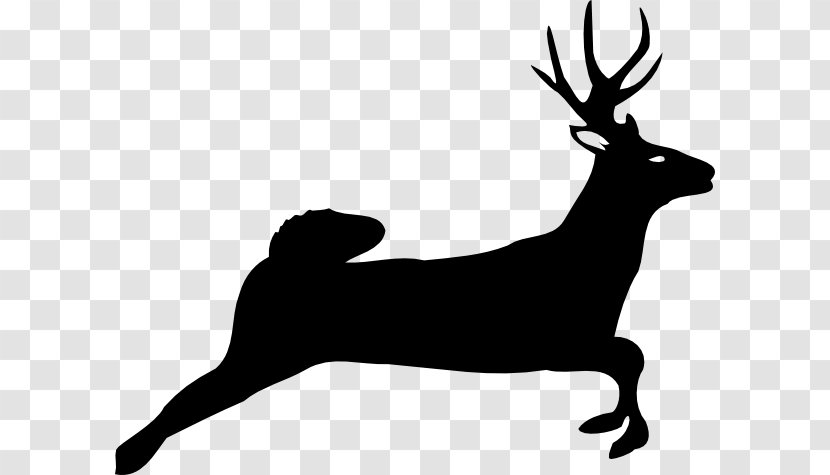 White-tailed Deer Reindeer Silhouette Clip Art - Drawing - Free Transparent PNG