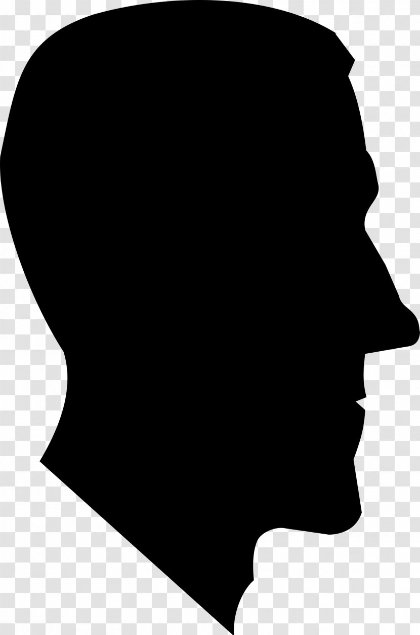 Silhouette Male Portrait Clip Art - Black And White - Profile Transparent PNG