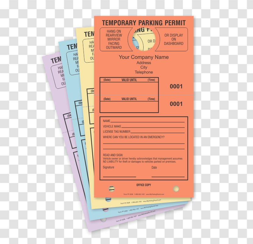 Paper Printing Parking Violation Card Stock - Text Transparent PNG