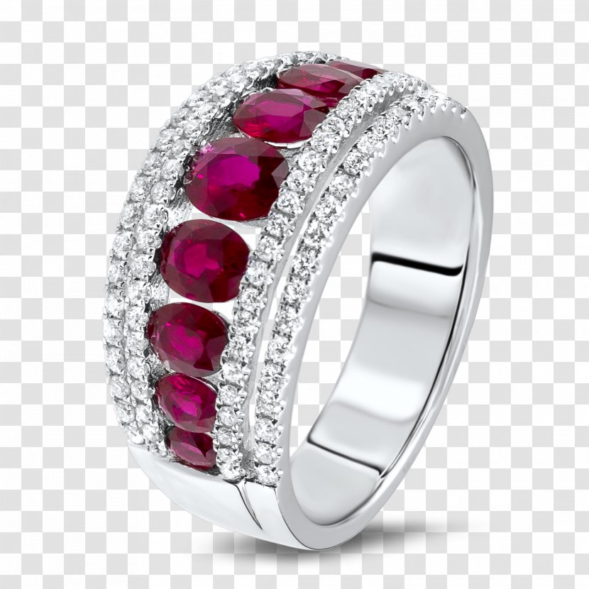 Ruby Engagement Ring Jewellery Carat - Wedding - Color Halos Transparent PNG