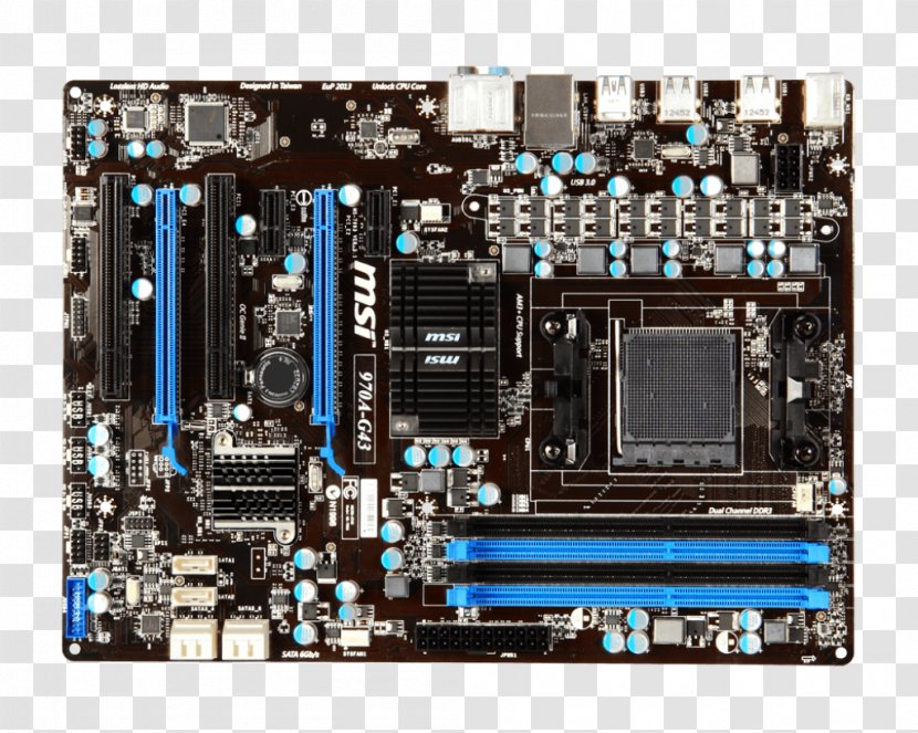 Socket AM3+ MSI 970A-G43 Motherboard ATX - Advanced Micro Devices - CPU Transparent PNG