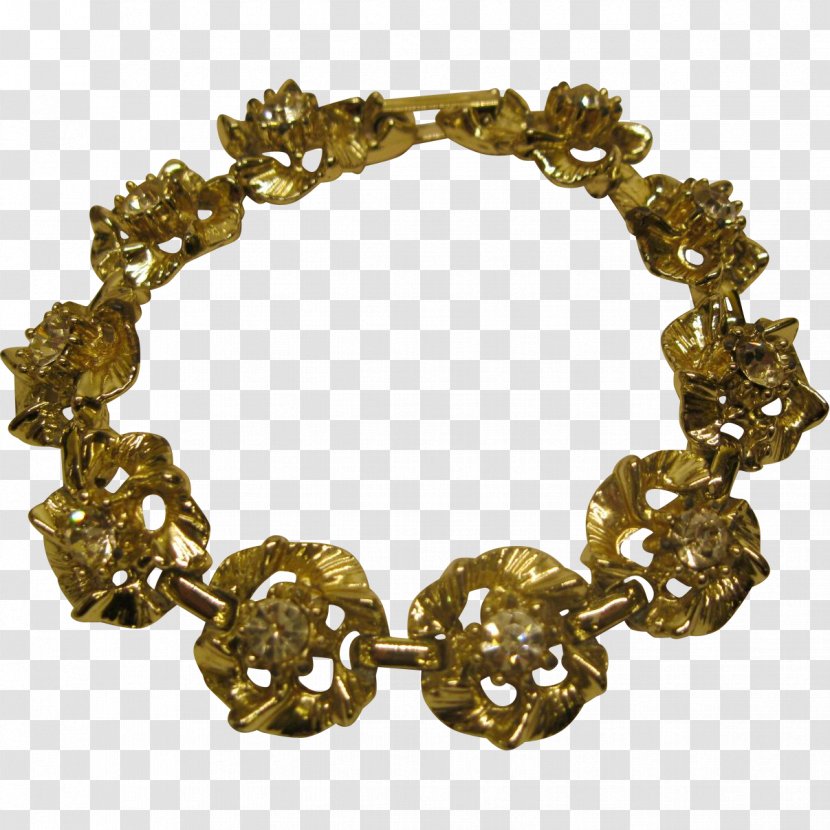 Bracelet Jewellery Metal Gold Rhinestone - Floral Design Transparent PNG