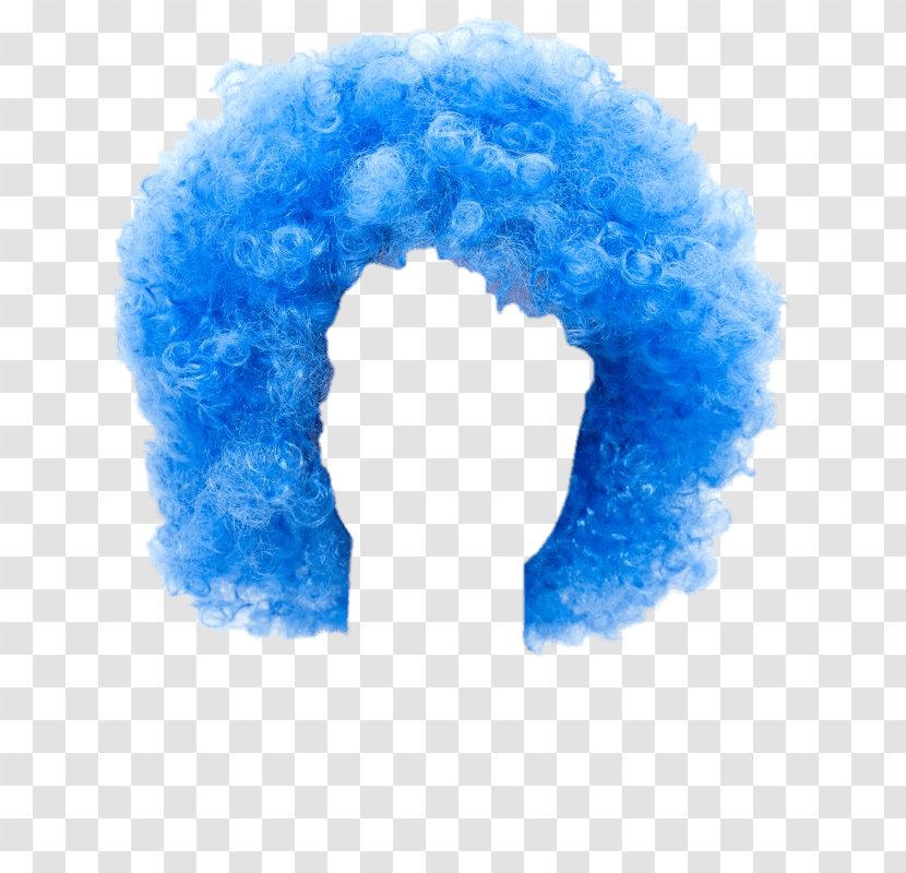 Blue Wig Clown Clip Art - Curly Transparent PNG