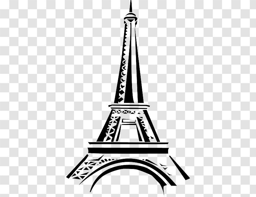 Eiffel Tower Champ De Mars Clip Art - Black And White - Monumento Transparent PNG
