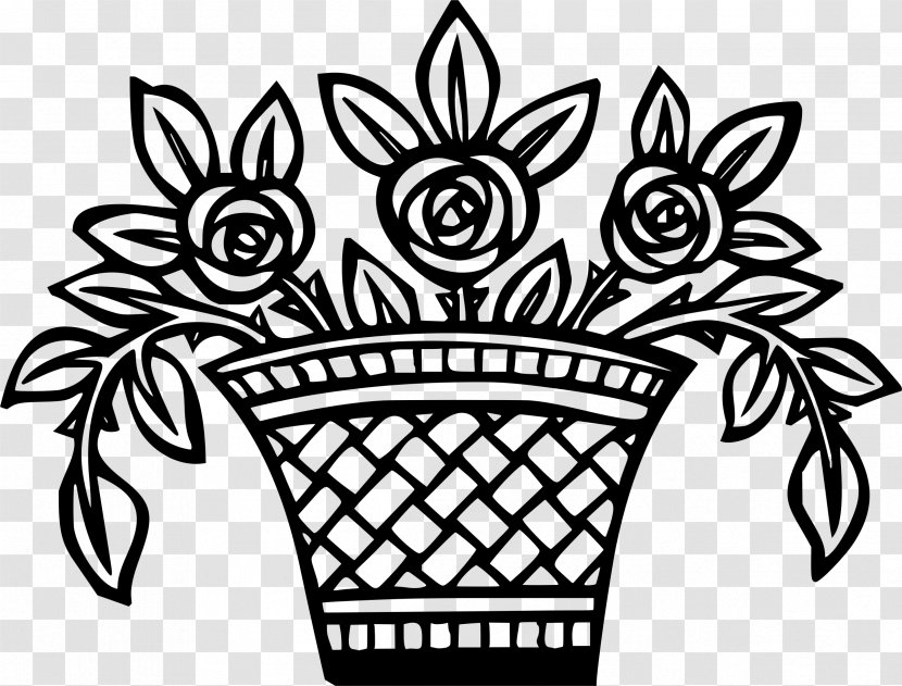 Drawing Flower Basket - Floral Design Transparent PNG