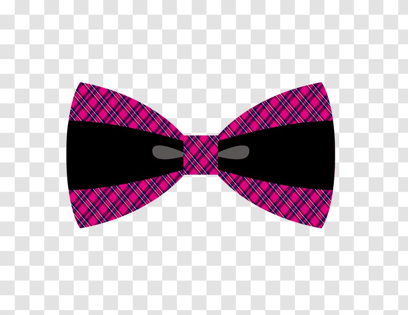 Bow Tie Pink Necktie - Drawing - Plaid Transparent PNG
