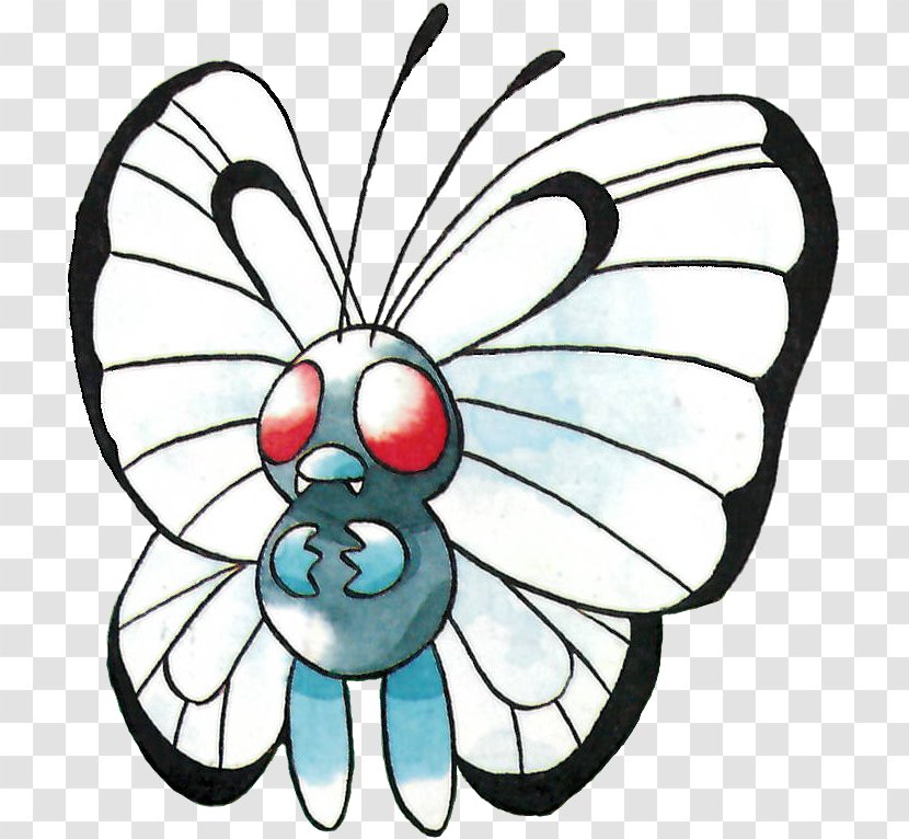 Pokémon Red And Blue Yellow Butterfree Art - Membrane Winged Insect - Ash Trades Transparent PNG