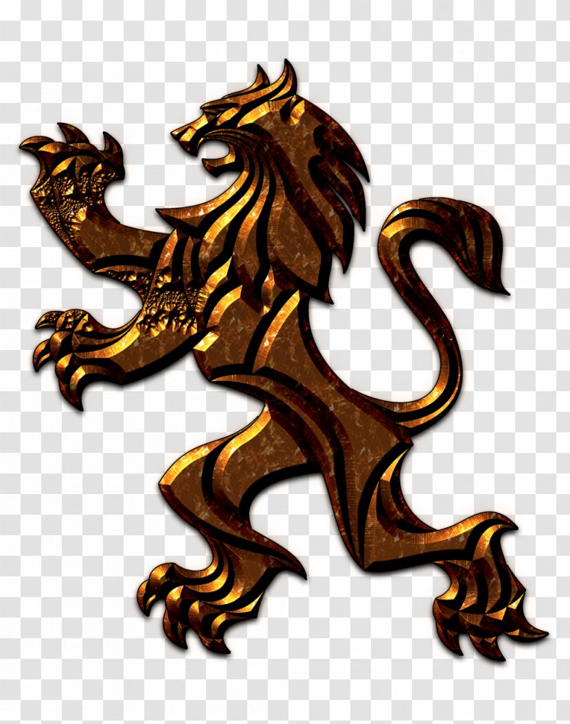 Lion Metal Crest Heraldry - Bronze - Lions Head Transparent PNG