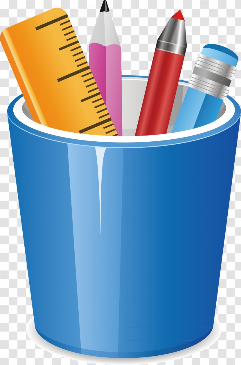 Download Clip Art - Visiting Card - Blue Pencil Box Jar Element Transparent PNG