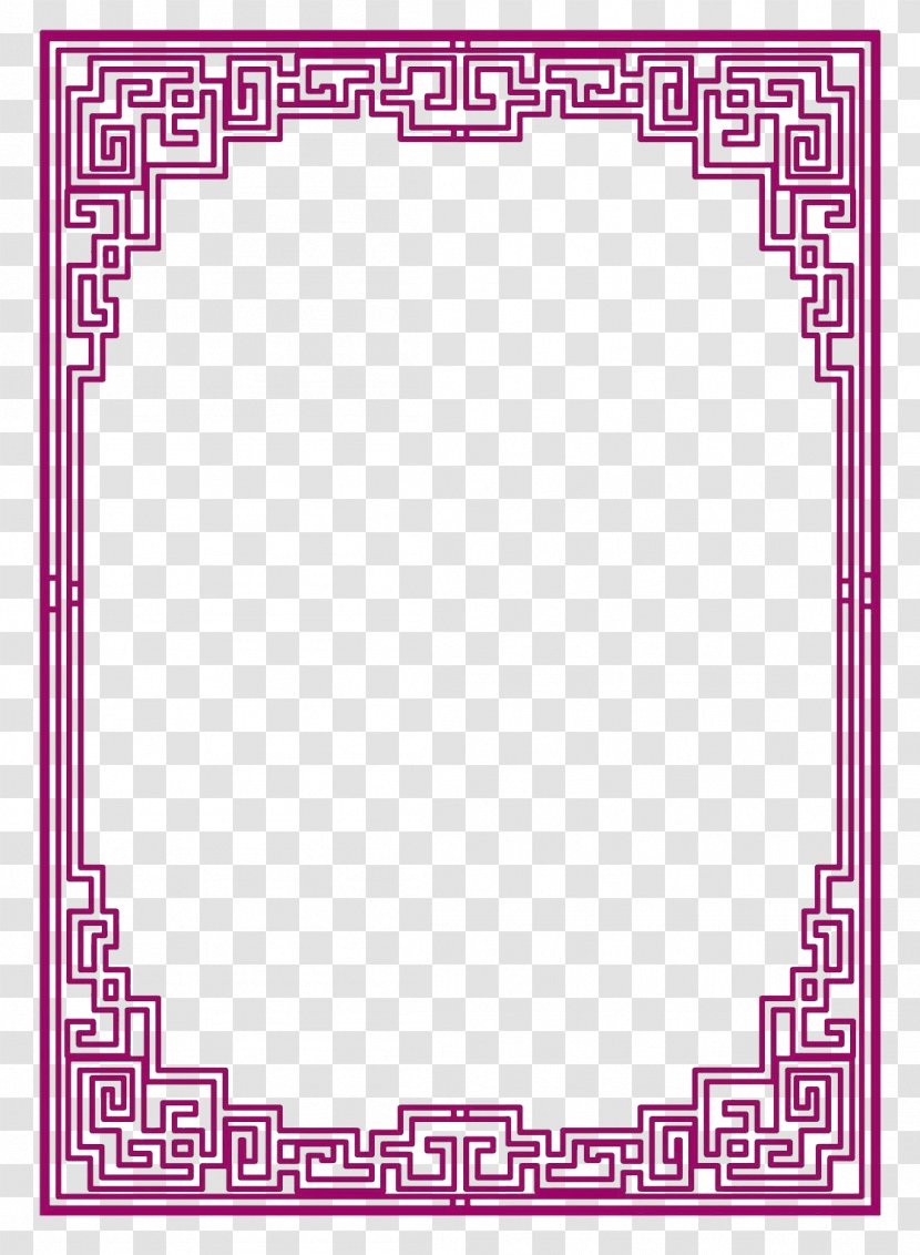 Purple Complex Chinese Wind Wire Frame - Point Transparent PNG