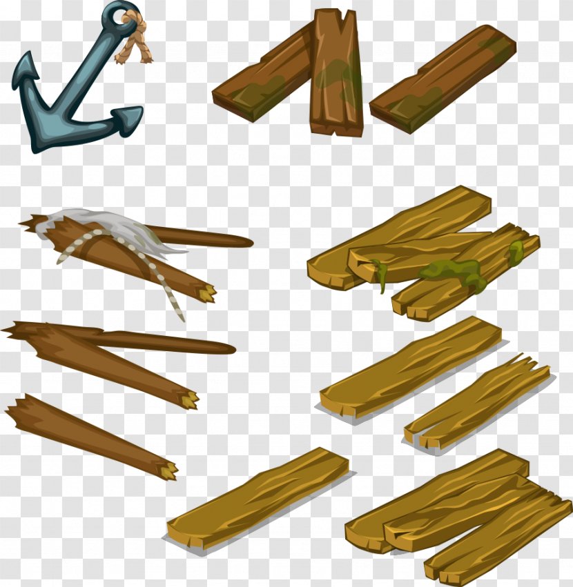 Download Royalty-free - Wood - Vector Sailing Debris And Anchor Transparent PNG