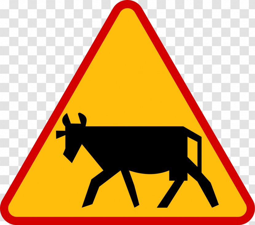 Warning Sign Road Traffic Livestock - Vehicle Transparent PNG