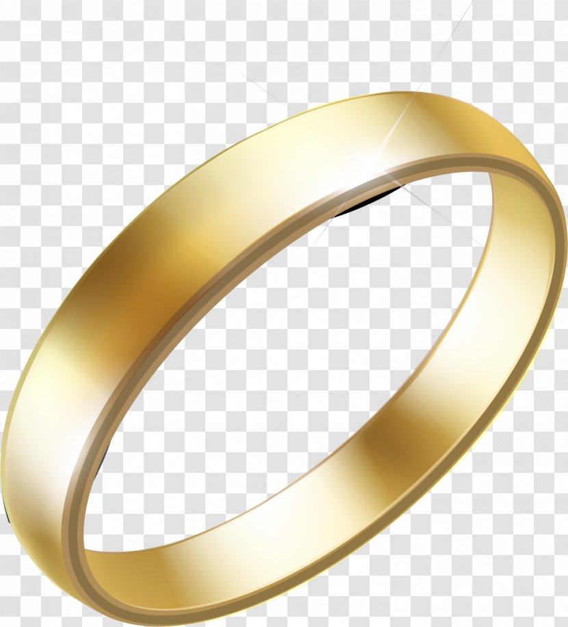 Earring Gold Wedding Ring - Hand Painted Golden Circle Transparent PNG