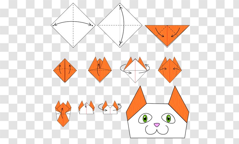 Origami Cat Paper Craft Pattern Transparent PNG
