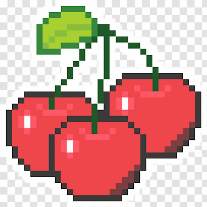 Pixel Art 8-bit Color Cherries - Red - Huito Pixels Transparent PNG
