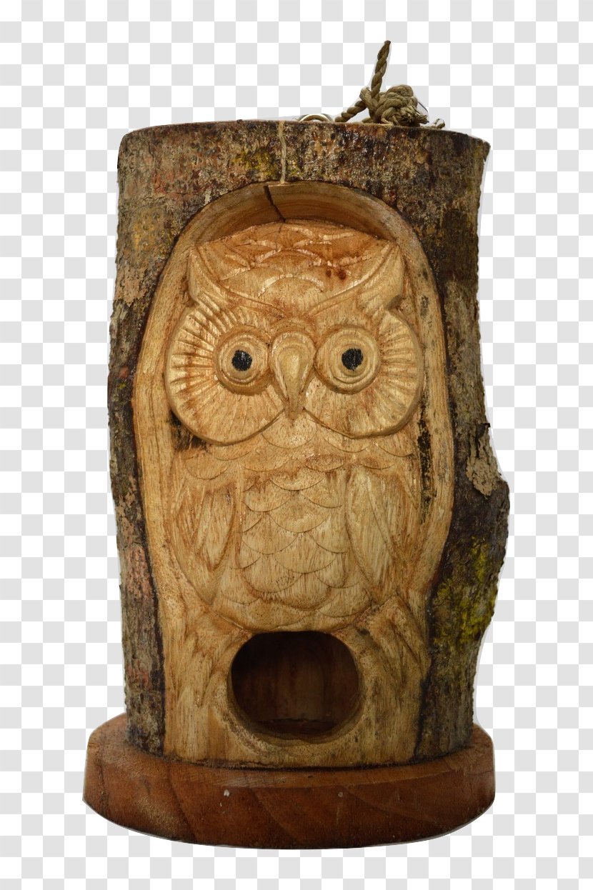 Owl Wood Carving /m/083vt Bird - Artifact - Looking In Mirror Transparent PNG