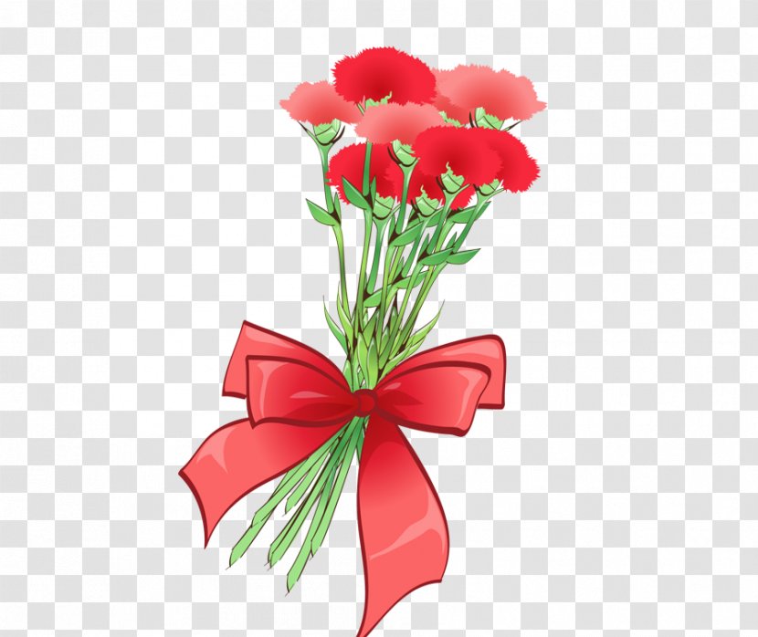 Carnation Clip Art - Cut Flowers - Bouquet Of Red Transparent PNG