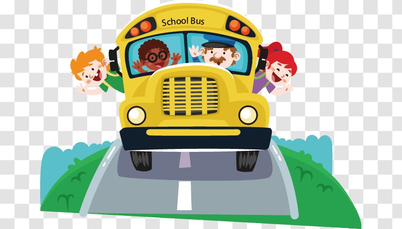 Markham Student Bus Test School - Vector Hand-painted Transparent PNG