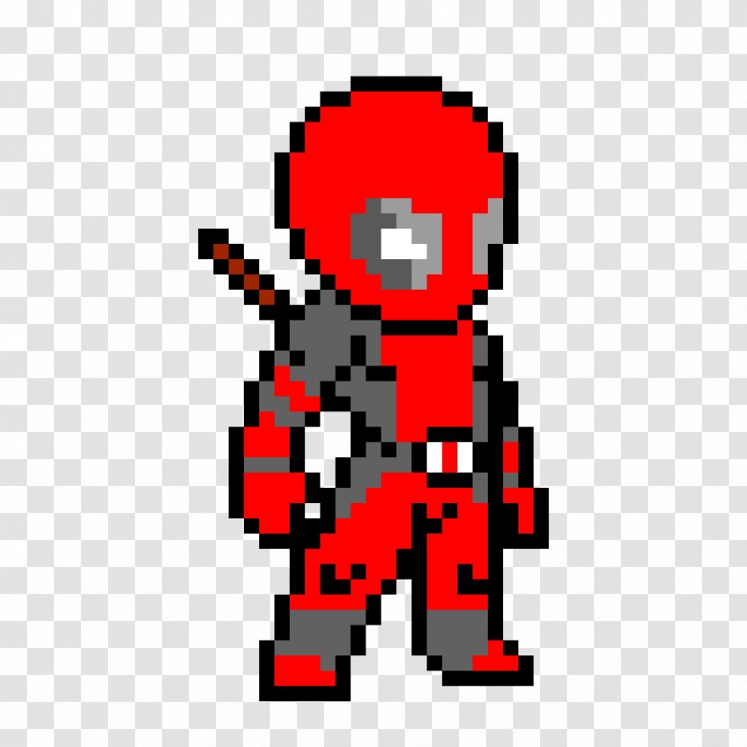 Deadpool Spider-Man Venom Pixel Art Marvel Comics - Red Transparent PNG