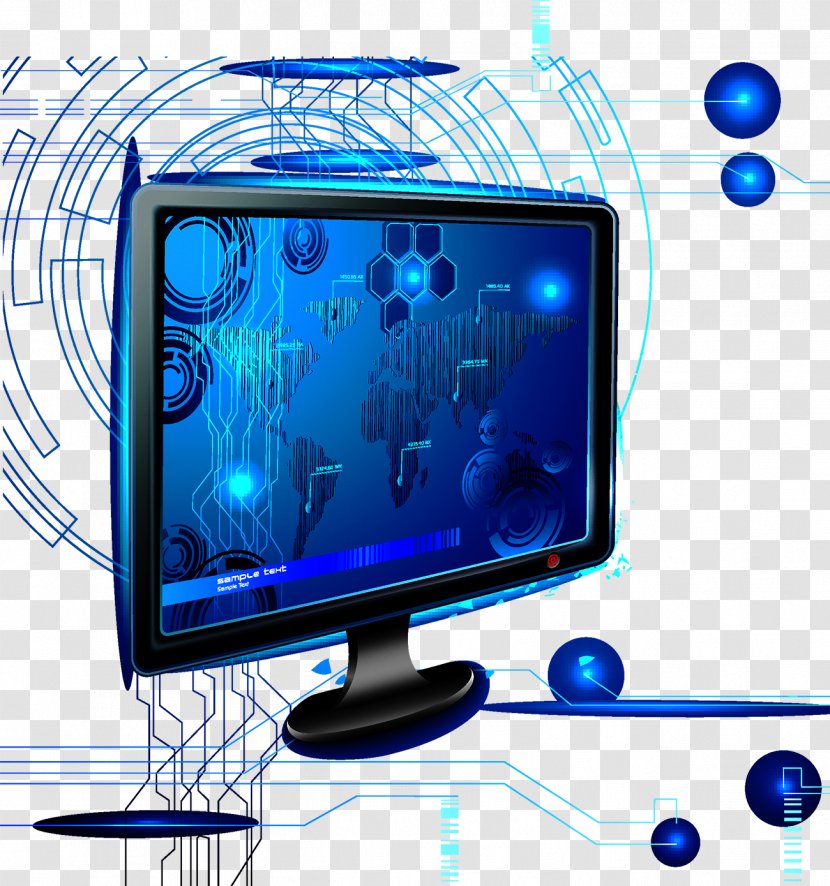 Television Set Computer Monitor - Led Backlit Lcd Display - Blue Technology Transparent PNG