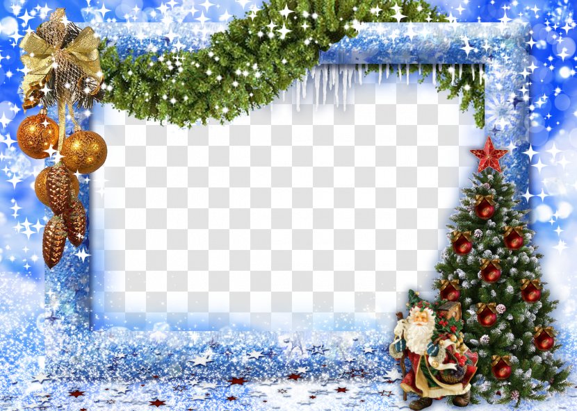 Christmas Picture Frame New Year - Fir - Blue Transparent PNG