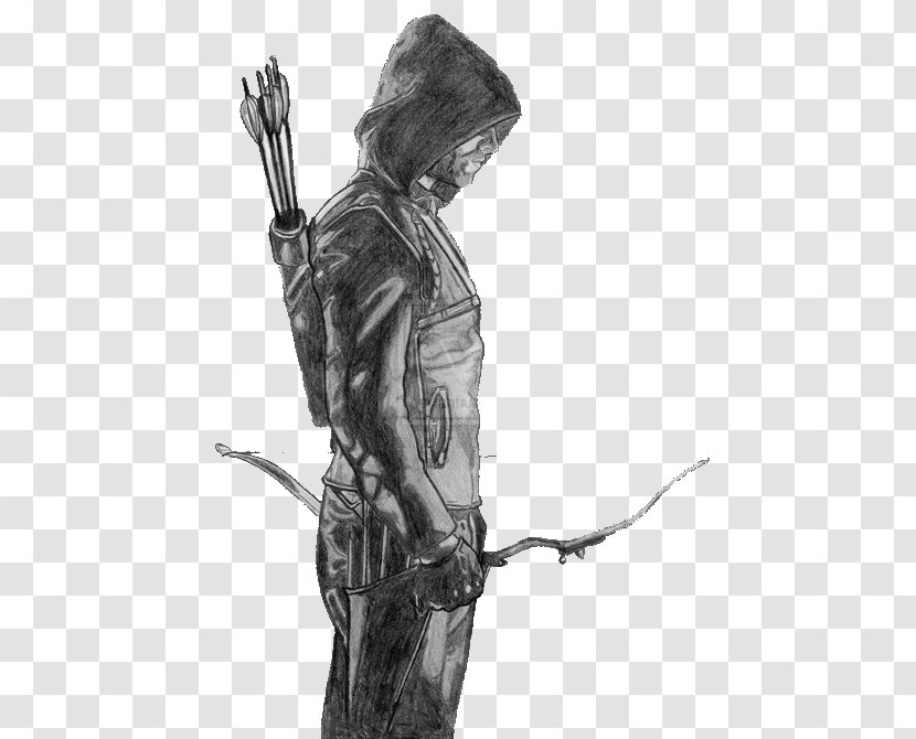 Green Arrow Baris Alenas Oliver Queen Drawing Television Show - Monochrome Transparent PNG