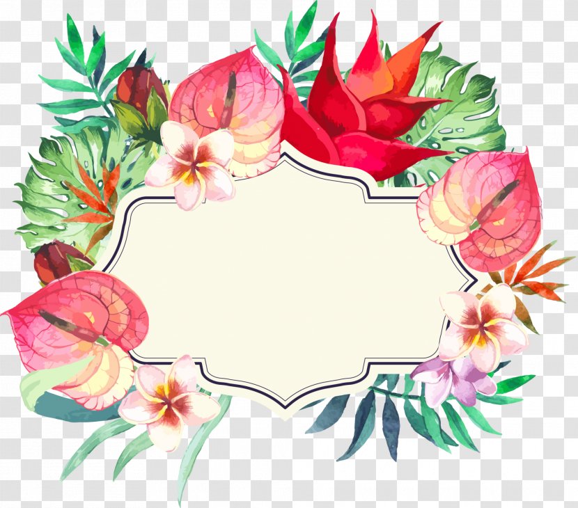 Clip Art - Flowering Plant - Colorful Flower Frame Transparent PNG