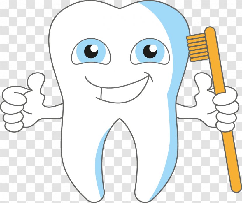 Toothbrush Dentistry - Frame - Vector Hand-drawn Cartoon Teeth Holding A Transparent PNG